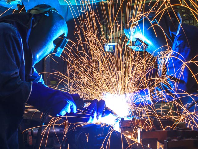 welding worker In the automotive parts industry.