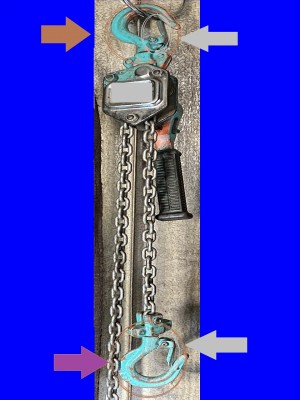 レバーブロック　上フック　下フック　外れ止め